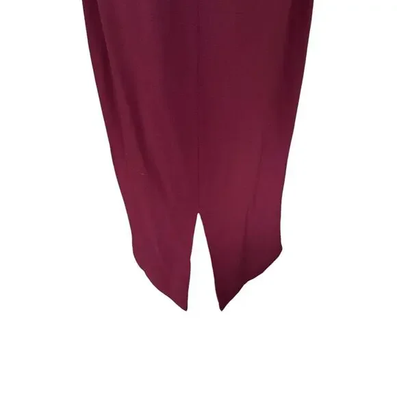 Dress the Population Tiffany One Shoulder Midi Dress Burgundy Size Large NWT - Picture 8 of 13